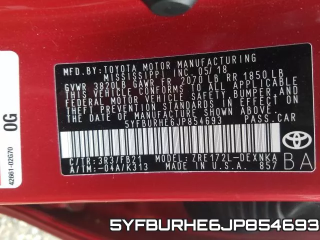 5YFBURHE6JP854693 фото 2