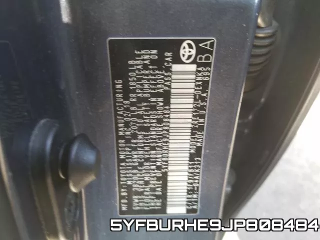 5YFBURHE9JP808484 фото 2