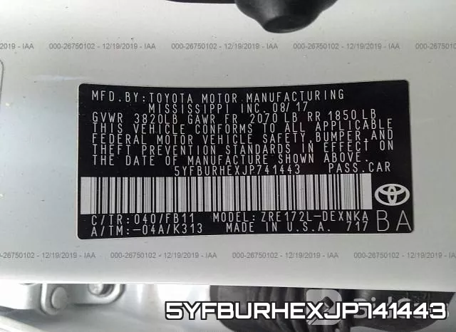 5YFBURHEXJP741443 фото 10