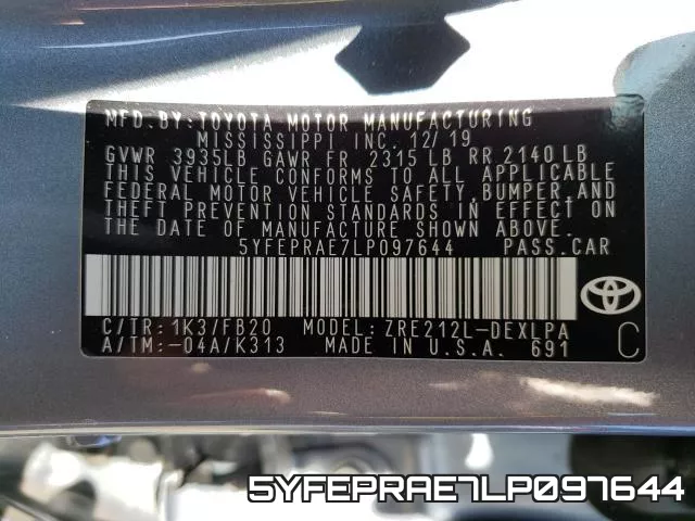 5YFEPRAE7LP097644 фото 2