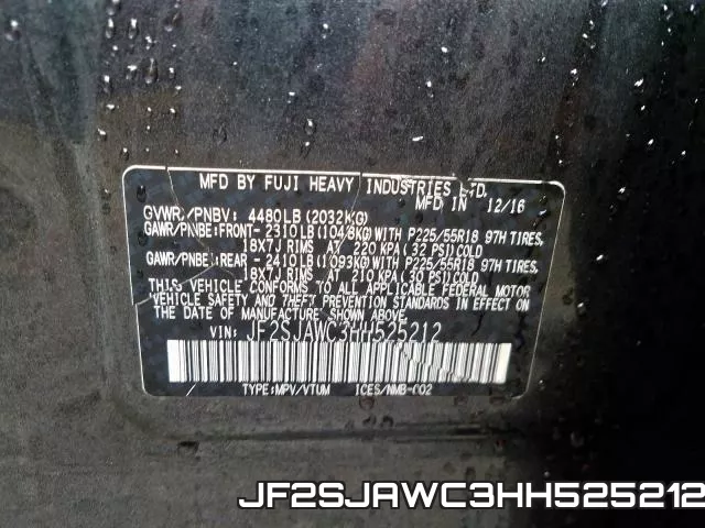 JF2SJAWC3HH525212 фото 2
