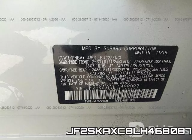 JF2SKAXC8LH468087 фото 10