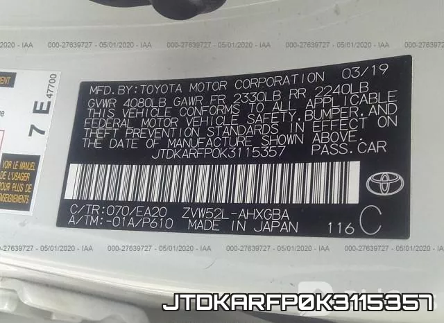 JTDKARFP0K3115357 фото 10