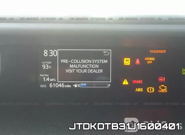 JTDKDTB31J1600401 фото 8