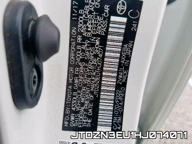 JTDZN3EU1HJ074071 фото 2