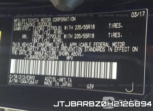 JTJBARBZ0H2126894 фото 10