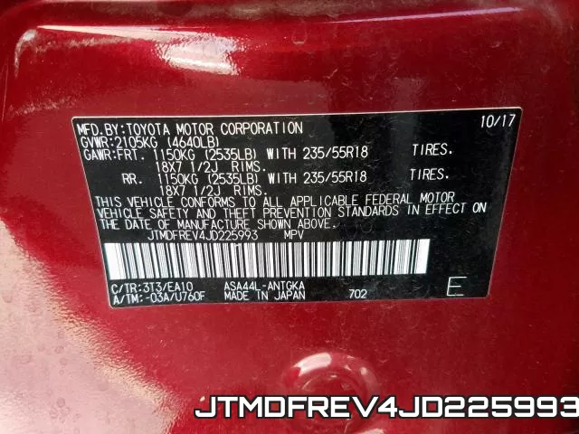 JTMDFREV4JD225993 фото 2