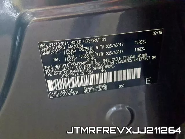 JTMRFREVXJJ211264 фото 2