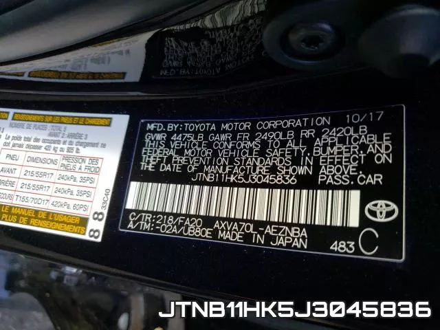 JTNB11HK5J3045836 фото 2