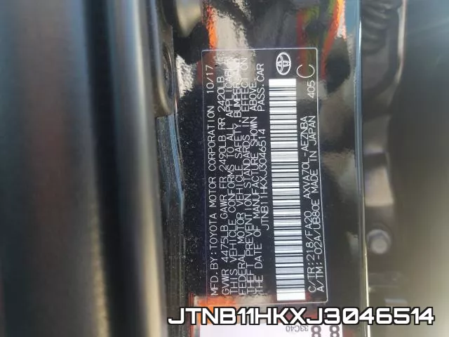 JTNB11HKXJ3046514 фото 2