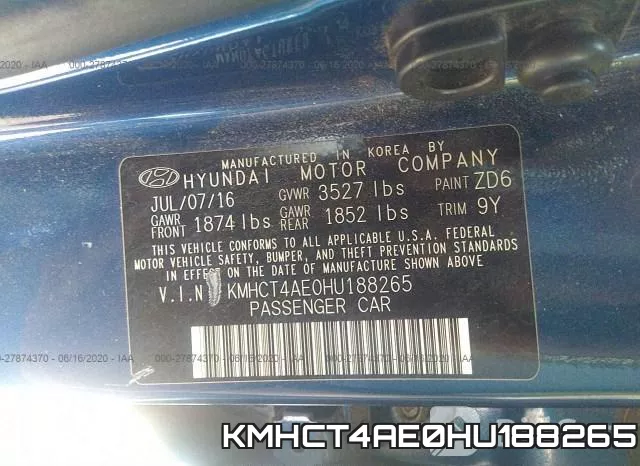 KMHCT4AE0HU188265 фото 10