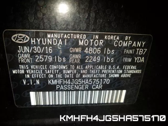 KMHFH4JG5HA575170 фото 2