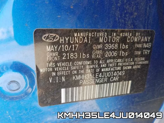 KMHH35LE4JU014049 фото 2