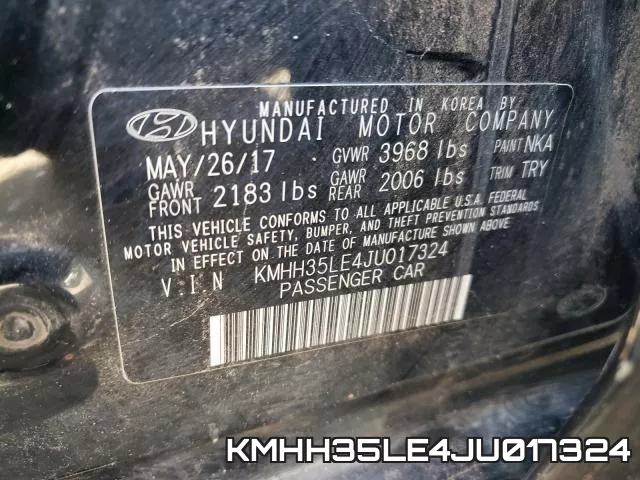 KMHH35LE4JU017324 фото 2