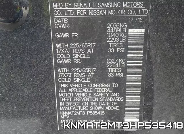 KNMAT2MT3HP535418 фото 10
