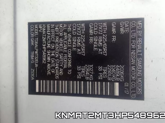 KNMAT2MT3HP548962 фото 2