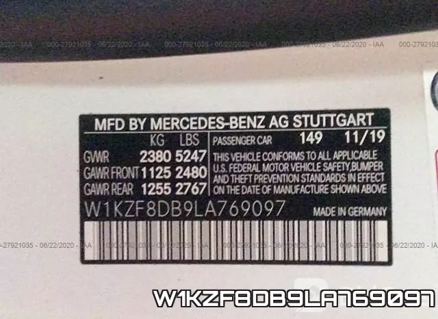 W1KZF8DB9LA769097 фото 9
