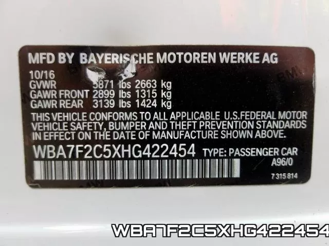 WBA7F2C5XHG422454 фото 2