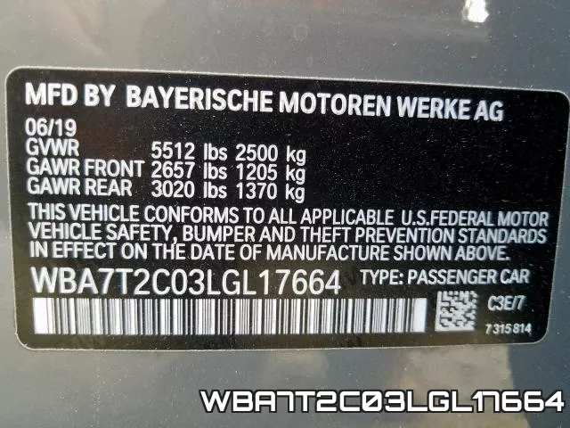 WBA7T2C03LGL17664 фото 2