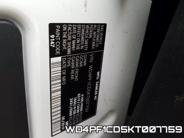 WD4PF1CD5KT007759 фото 2