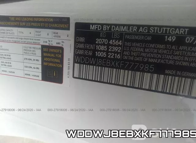 WDDWJ8EBXKF777985 фото 10