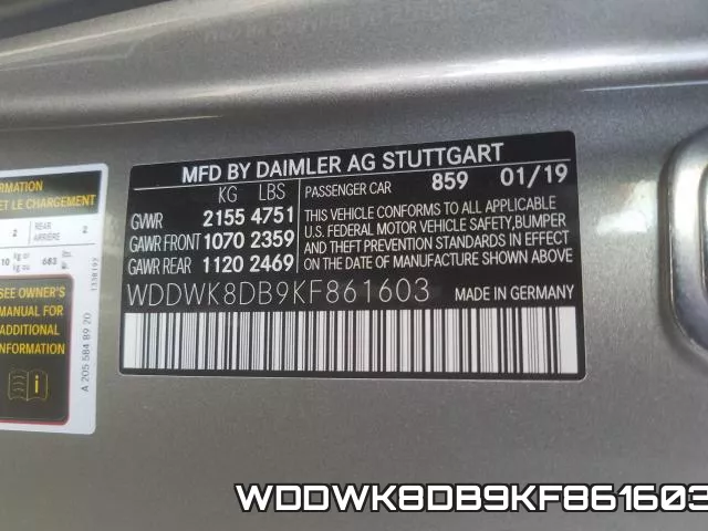 WDDWK8DB9KF861603 фото 2