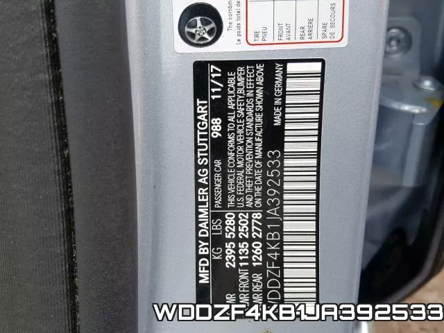 WDDZF4KB1JA392533 фото 2