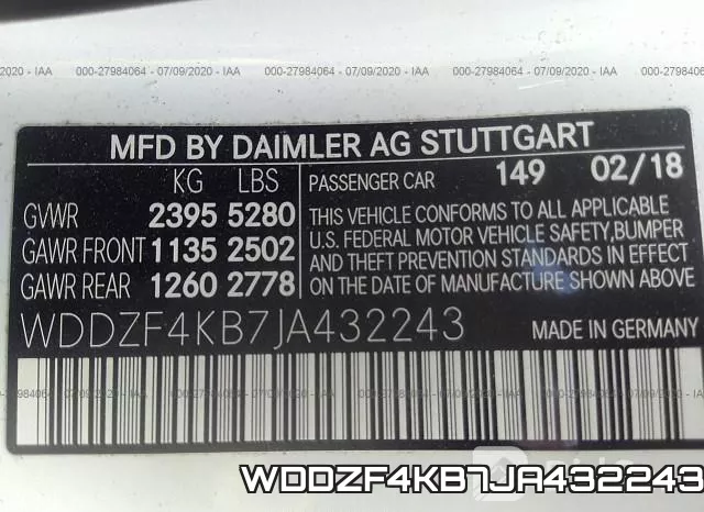 WDDZF4KB7JA432243 фото 10