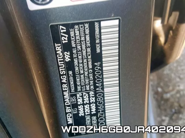 WDDZH6GB0JA402094 фото 2