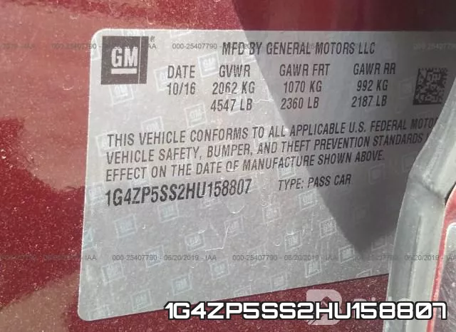 1G4ZP5SS2HU158807 фото 10