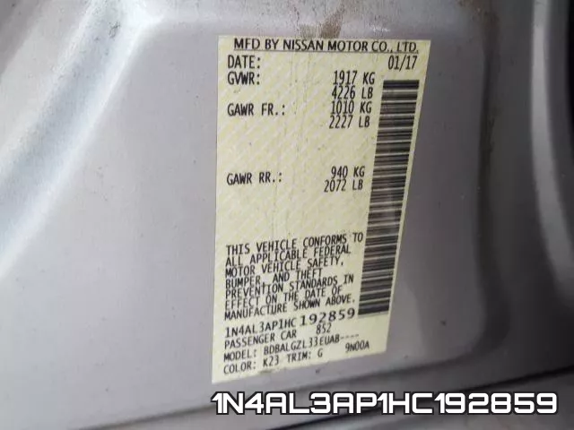 1N4AL3AP1HC192859 фото 2