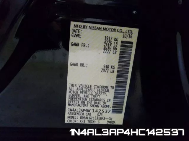 1N4AL3AP4HC142537 фото 2