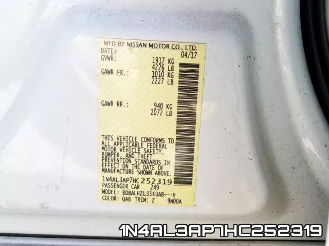 1N4AL3AP7HC252319 фото 2