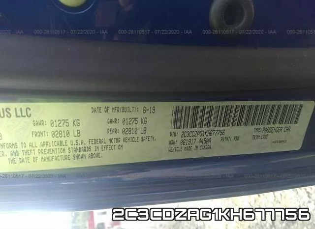 2C3CDZAG1KH677756 фото 10