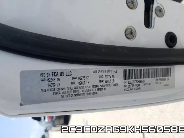 2C3CDZAG9KH560586 фото 2