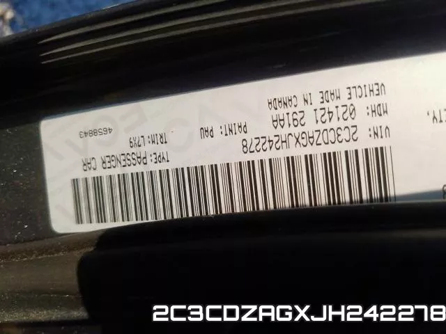 2C3CDZAGXJH242278 фото 2
