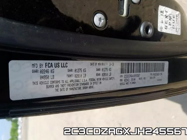 2C3CDZAGXJH245567 фото 2