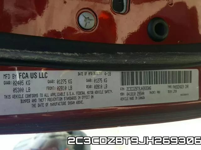 2C3CDZBT9JH269306 фото 2