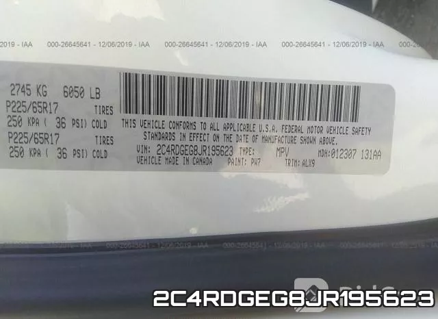 2C4RDGEG8JR195623 фото 10