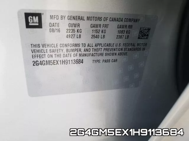 2G4GM5EX1H9113684 фото 2