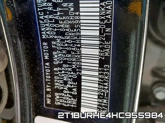 2T1BURHE4HC955984 фото 2