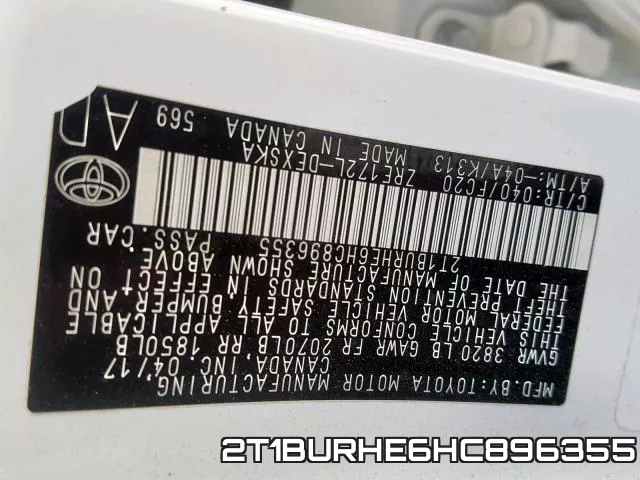 2T1BURHE6HC896355 фото 2