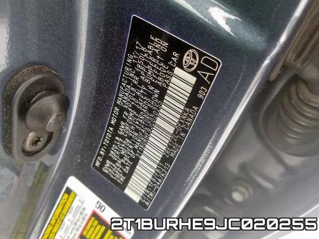 2T1BURHE9JC020255 фото 2