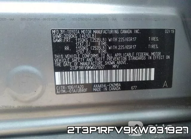 2T3P1RFV9KW031927 фото 10