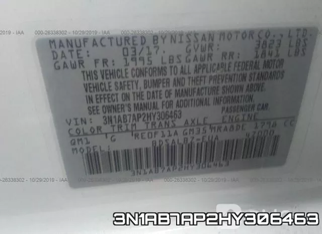 3N1AB7AP2HY306463 фото 10