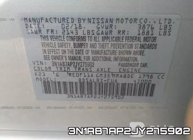 3N1AB7AP2JY275902 фото 10