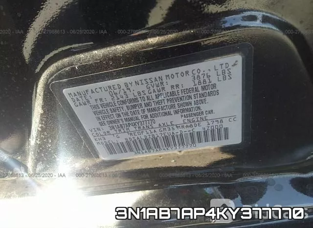 3N1AB7AP4KY377770 фото 10