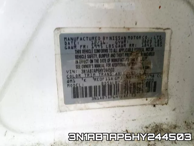 3N1AB7AP6HY244503 фото 2