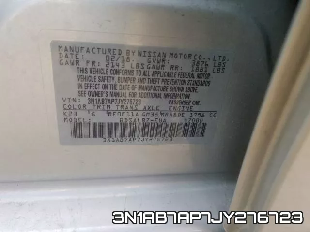 3N1AB7AP7JY276723 фото 2