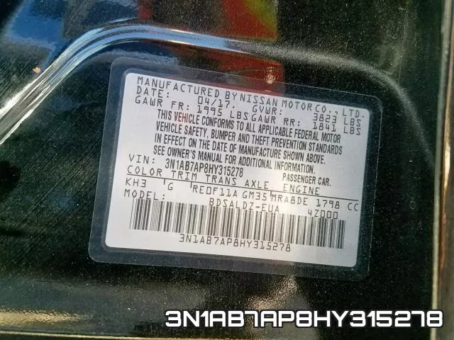 3N1AB7AP8HY315278 фото 2